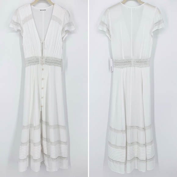 Reformation White Midi Dress - Picture 2 of 8
